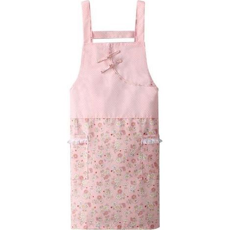 Kitchen apron - With pockets - Rose pattern print (1/4)