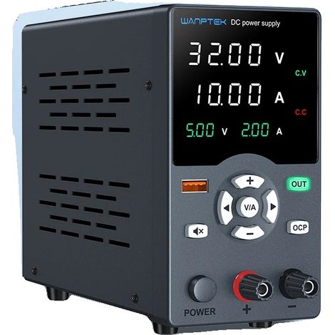 Fuente de alimentación de laboratorio, salida ajustable, protecciones de seguridad, GC3010H 32V 10A (1/2)