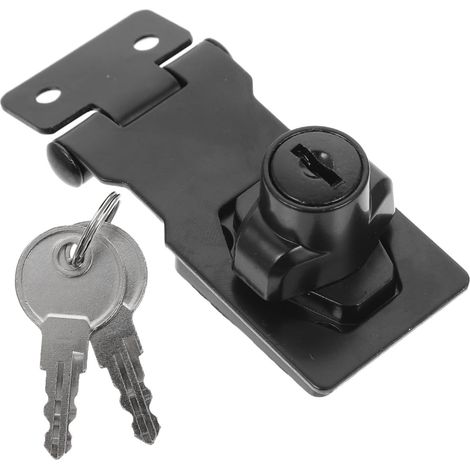 Serrure antivol en zinc pour vitrines, installation facile, noire (1/5)