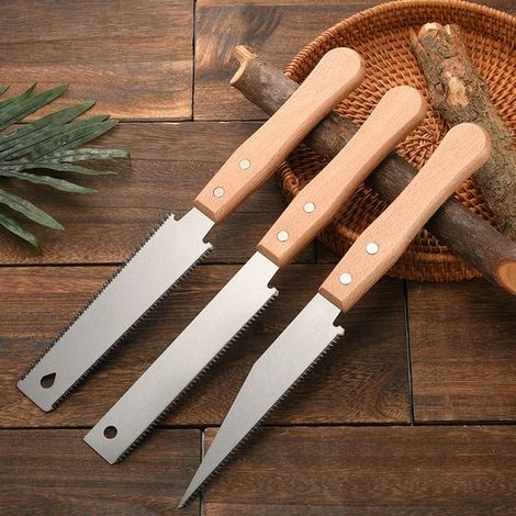 3 kleine Handsägen für Holzarbeiten, 30,8 cm flexibles Sägeblatt, Zugsäge für Bastelarbeiten, Hobbys und Heimwerkerprojekte, rutschfester Holzgri (1/5)