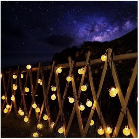 Guirlande Lumineuse Solaire - 20 LED Blanc Chaud - Étanchéité IP65 - 8 Modes d'Éclairage - Pour Jardin Terrasse Pergola - 5 M (1/4)