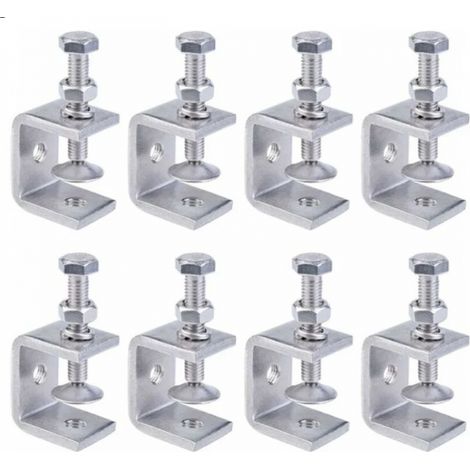 Serre-Joints C, 8 Pièces Serre-Joints en C Robustes en Acier Inoxydable 304, Acier Inoxydable Serre-Joints C, Pince C Robuste, Pince Robuste Acier Inoxydable pour Travail Bois,Bricolage & Réparation A