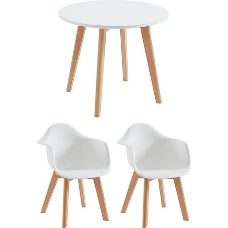 Set tavolo per bambini LOULOUNE + 2 sedie Bianco POUPINETTE (1/5)