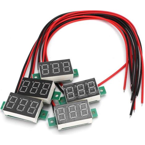 Voltmeter Digital LED Panel, 5pcs Jaune 0.36 pouce Digital LED Panel Voltmeter Deux Fils DC Volt Meter Moniteur de tension (1/5)