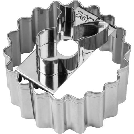 Zenker Tagliapasta Linzer, testa di coniglio, in acciaio inox di alta qualità, motivo 2 in 1, per biscotti creativi Linzer, lavabile in lavastoviglie, design dalla Germania (1/5)