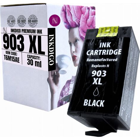 Inchiostro Inkdigo 903XL compatibile con HP OfficeJet 6950, OfficeJet Pro 6860 e 6968, certificato TÜV. (1/5)