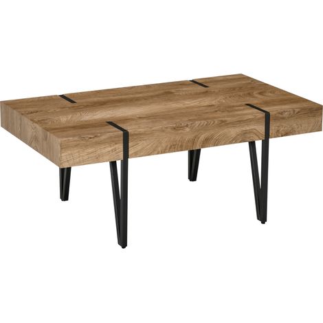Table basse vintage ALRIC bois de bastaing (1/5)