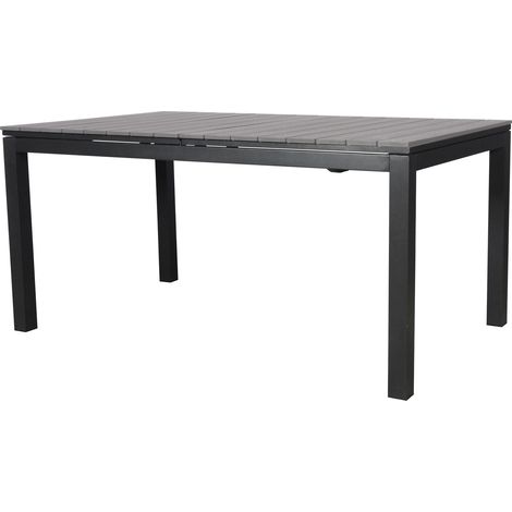 Dory Gartentisch inkl. 2 Zusatzplatten L 160x260 cm schwarz/grau. (1/3)