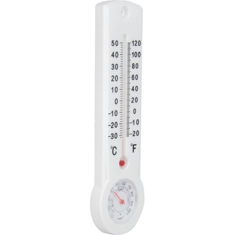Otio – Thermomètre hygromètre analogique 22 x 7 cm – Plage de température -20°C à +50°C – Plage d'humidité 0 à 100% RH – Fluide thermo-réactif rouge (1/5)