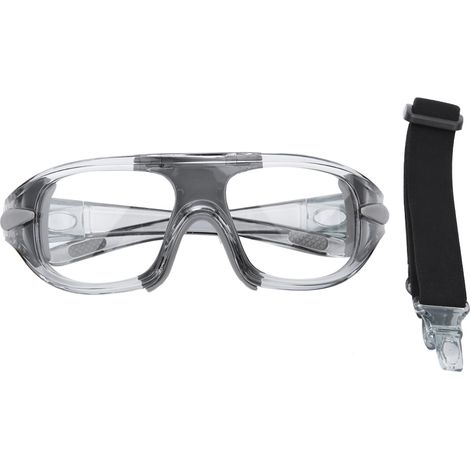 Lunettes de protection sport polycarbonate anti-choc pour football basketball extérieur - Gris (1/5)