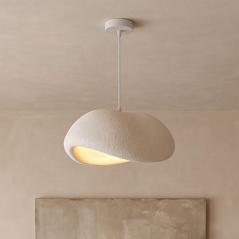 Suspension Moderne, Lustre Japonais Wabi-Sabi, Suspension Blanche à Douille E27, Lampe En Forme De Nuage Pour Salle à Manger, îLot De Cuisine Ou PièCe à Vivre (40cm/15.6inch) (1/5)