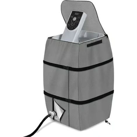 Housse de pompe pour baignoire à remous avec fermeture éclair, étanche, anti-poussière, housse isolante pour chauffage de spa pour l'hiver Gris (1/5)