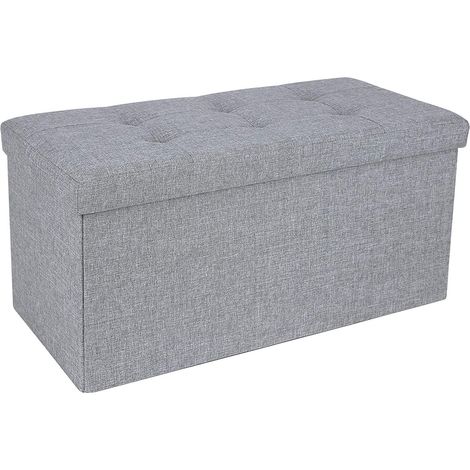 Banco de almacenamiento para cofre banqueta taburete 50 litros 76 cm gris claro 120000226 (1/3)