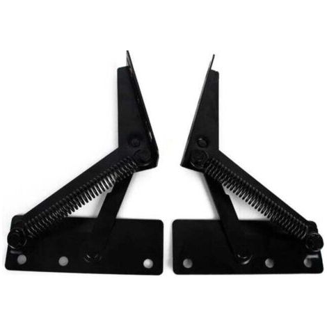 (1 paire) Charnières à ressort pour appui-tête de canapé pliable à 80°, noires (1/5)