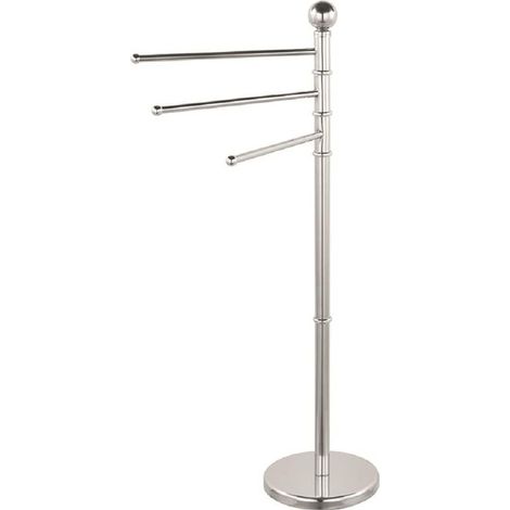 Vigor 4227150 Portasciugamani da Appoggio Inox 3 Bracci Mobili 90 cm
