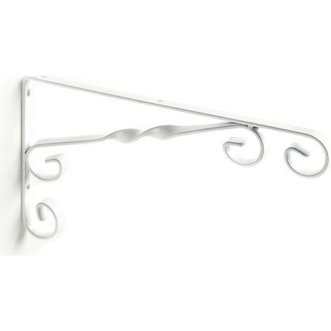 Escuadra para Estantería de Forja  Estilo Decorativo  Fabricado en Acero  Acabado en Blanco  Medidas 13150280 mm  Sistema de Fijación Atornillado  1 Unidad -