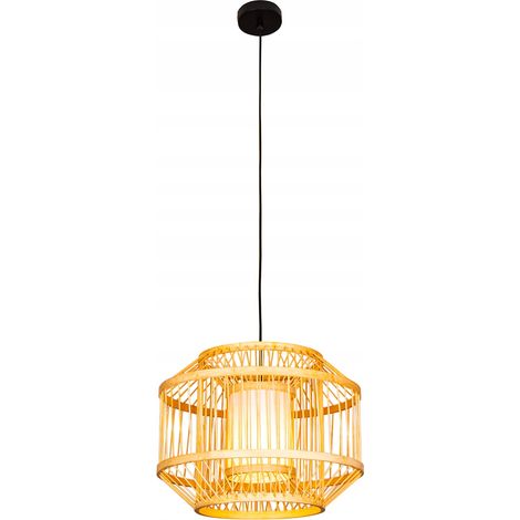 Lampada da soffitto sospesa in bambù BOHO Rattan Wood Loft (1/3)