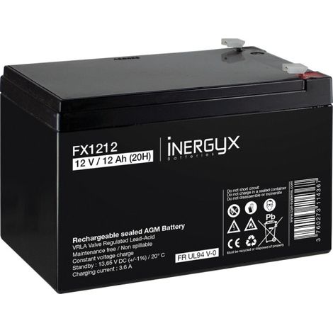 Batterie rechargeable 12VDC 12AH flamme retardante - IZYX - FX1212