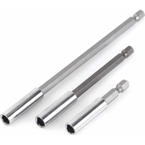 Magnetischer Bithalter, Schraubendreherverlängerung, Sechskantschaft, 60 mm, 100 mm, 150 mm, Schraubendreher-Bit-Verlängerung (3 Stück, 1/4 Zoll) (1/4)