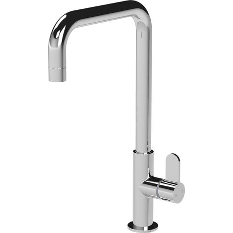 Balterley Warslow Kitchen Mono Mixer Tap with Single Lever Handle, Square Swivel Spout - Polished Chrome Finish (1/5)