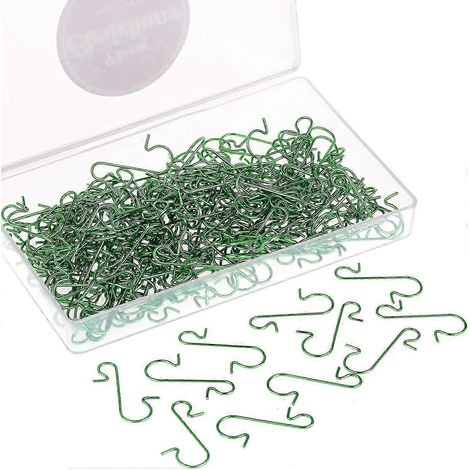 Crochets verts pour boules de Noël (200 pièces), crochets en forme de S pour décoration de sapin de Noël (1/5)