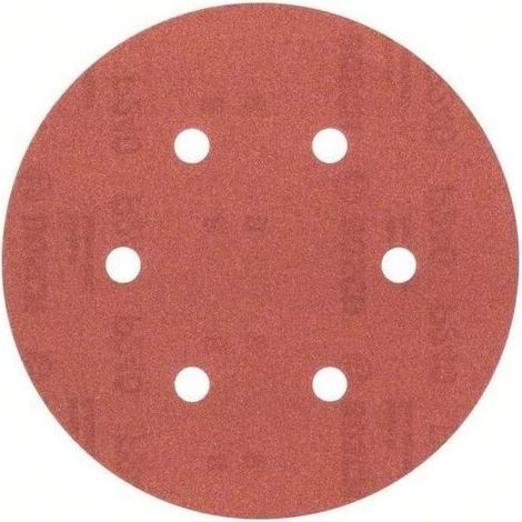 Feuilles Abrasives - Lot de 5 - Diamètre 150 mm - Grain 240 - 6 Trous - Pour Ponceuses Excentriques (1/4)