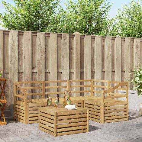 vidaXL Outdoor-Sofagarnitur 5 pcs Weiß 59 x 59 x 37 cm (1/5)