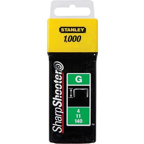 Stanley 1-TRA705T 1000 x Heavy Duty Staples 8mm TRA705 Sharpshooter Type G 140