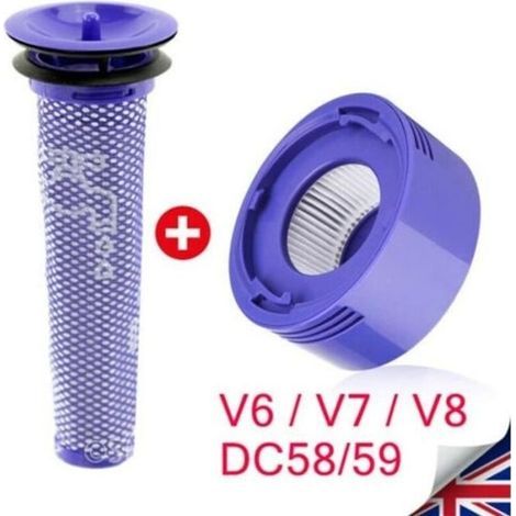 Filtro Dyson V7 V8 + filtro posteriore, set di filtri pre-motore lavabili Dyson per Dyson V7 V8, ricambio per Dyson V7 V8 (1/4)