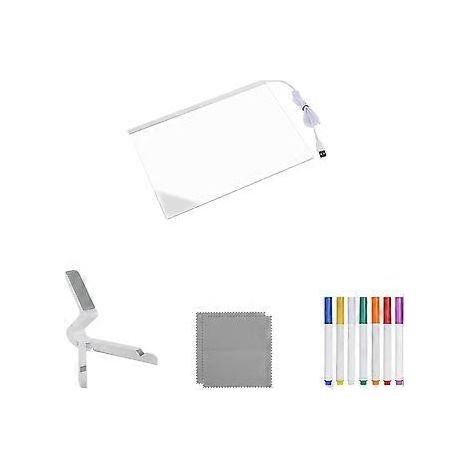Tableau Acrylique Lumineuse Message LED, Tableau en acrylique avec 7 Couleurs Stylo, Avec Support Rglable, Tableau D'criture LED Lumineux Transparent, (1/5)