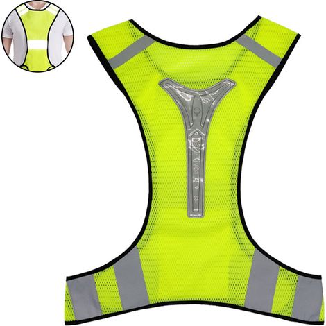 Chaleco de seguridad, correa ajustable, material transpirable, visibilidad de 360°, para correr, andar en bicicleta y hacer senderismo. (1/5)