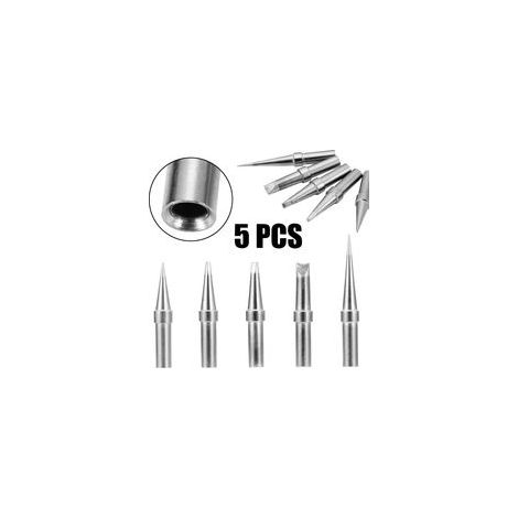 Pointes de soudure 5pcs pour fer à souder ET, pointes de fer à souder de remplacement ET pour Weller ETA ETB ETD ETS ETT WESD51 WESD50 WCC100 (5PCS Tip Set) H408 (1/5)
