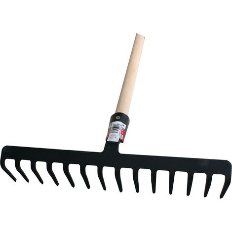 Gartenrechen Strend Pro Premium R-606, 12 Zinken, geschmiedet, Holzstiel