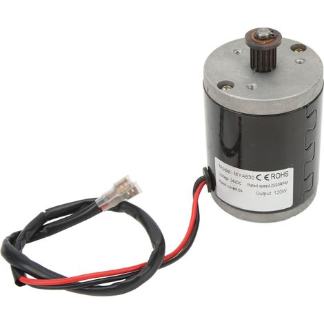 Moteur DC à balais 24V 120W en alliage d'aluminium pour scooter électrique, vélo et moto
