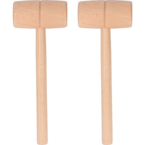 Lot de 2 maillets en bois à joint encastré, multifonctionnels, pour usines, montage de meubles, sculpture, décorticage de fruits de mer, taille moyenne.