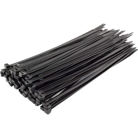 Nylon Cable Ties - 300mm x 7.6mm - Black - Ultra-Strong Cable Ties - Pack of 100 (1/4)