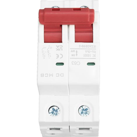 Disjoncteur DC 1000V 63A bipolaire, interrupteur de sécurité 6000A pour installation solaire et électrique (1/5)