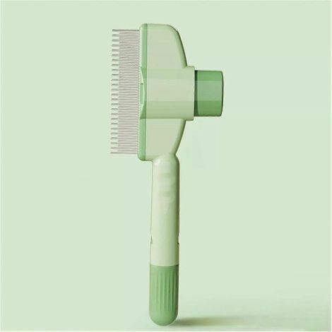 Brosse autonettoyante pour chats et chiens avec picots métalliques fins - Élimine les poils morts, manche ergonomique, nettoyage par simple pression d'un bouton-AquaForge (1/5)