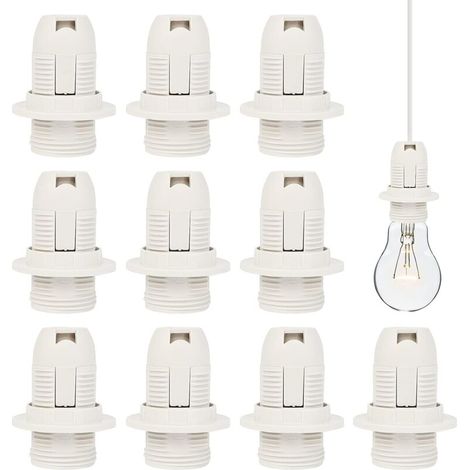 Jusch – Douille E14 pour ampoule – Lot de 10 – Plastique résistant à la chaleur jusqu'à 210°C – Conductivité optimale – Étanche et isolant