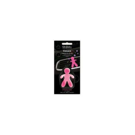 MR&MRS Profumatore Cesare Citrus & Musk Fuxia Profumatore Auto Da Bocchetta - Fragranza Agrumi E Muschio Fino A 45 Giorni Design Iconico