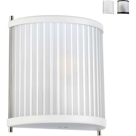 Applique Contemporanea Corona Acciaio Bianco Satinato Vetro Nichel 1 Luce E27 (1/5)
