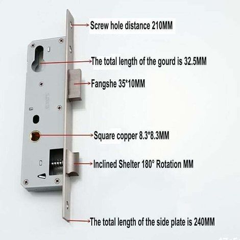 Serrure à larder 85/20 mm DIN droite et gauche – Serrure universelle pour porte intérieure à cylindre profilé et cadre tubulaire, avec vis