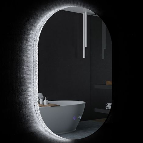 Miroir ovale lumineux ELIAS 81 x 51 cm (1/5)