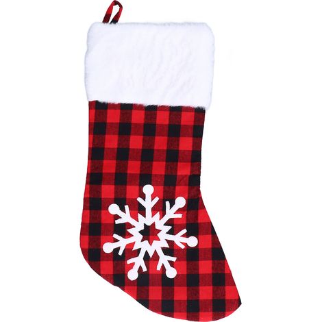 Chaussette de Noël Grande Capacité Motif Flocon de Neige Décorations Festives Cadeaux Emballage (1/5)
