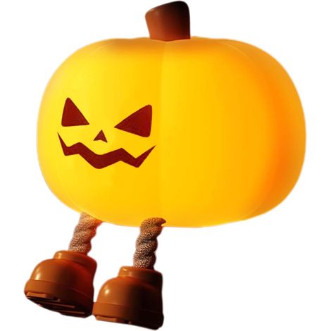 Confezione da 2 luci notturne in silicone a forma di zucca  Luce notturna a LED per bambini con timer, lampada notturna a LED con controllo touch, decorazione per dormitorio e stanza dell'allattamento (1/5)