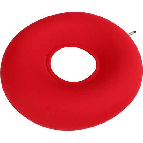 Coussin gonflable anti-escarres en forme de donut, rond épaissi rouge pour patients âgés, anneau gonflable prévenant les escarres (1/5)