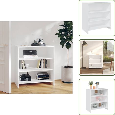The Living Store Buffet Blanc 70x40,5x75 cm Bois d'ingénierie - Armoire latérale (1/5)