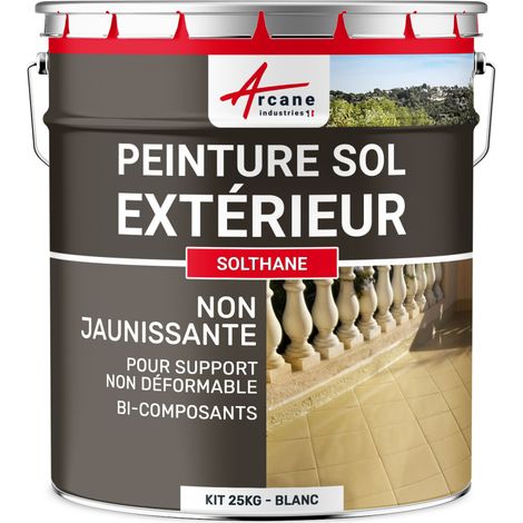 Peinture pour sol extérieur et intérieur, pour béton, haute résistance, non jaunissante : Solthane - 25 kg Blanc - ARCANE INDUSTRIES