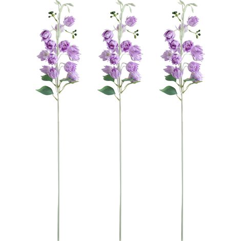 Guirlande Florale Artificielle 3 Pièces Violet Clair, Fleurs de Soie Décoratives pour Maison et Mariage avec Clochettes Vent (1/5)