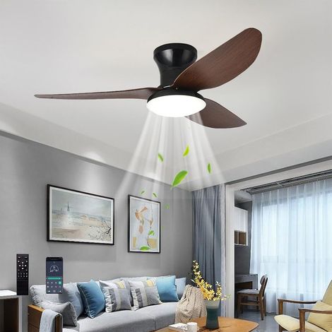 100 cm Plafonnier ventilateur moderne avec éclairage intelligent à intensité variable et télécommande, lumière LED, 6 vitesses, 3 pales (1/5)
